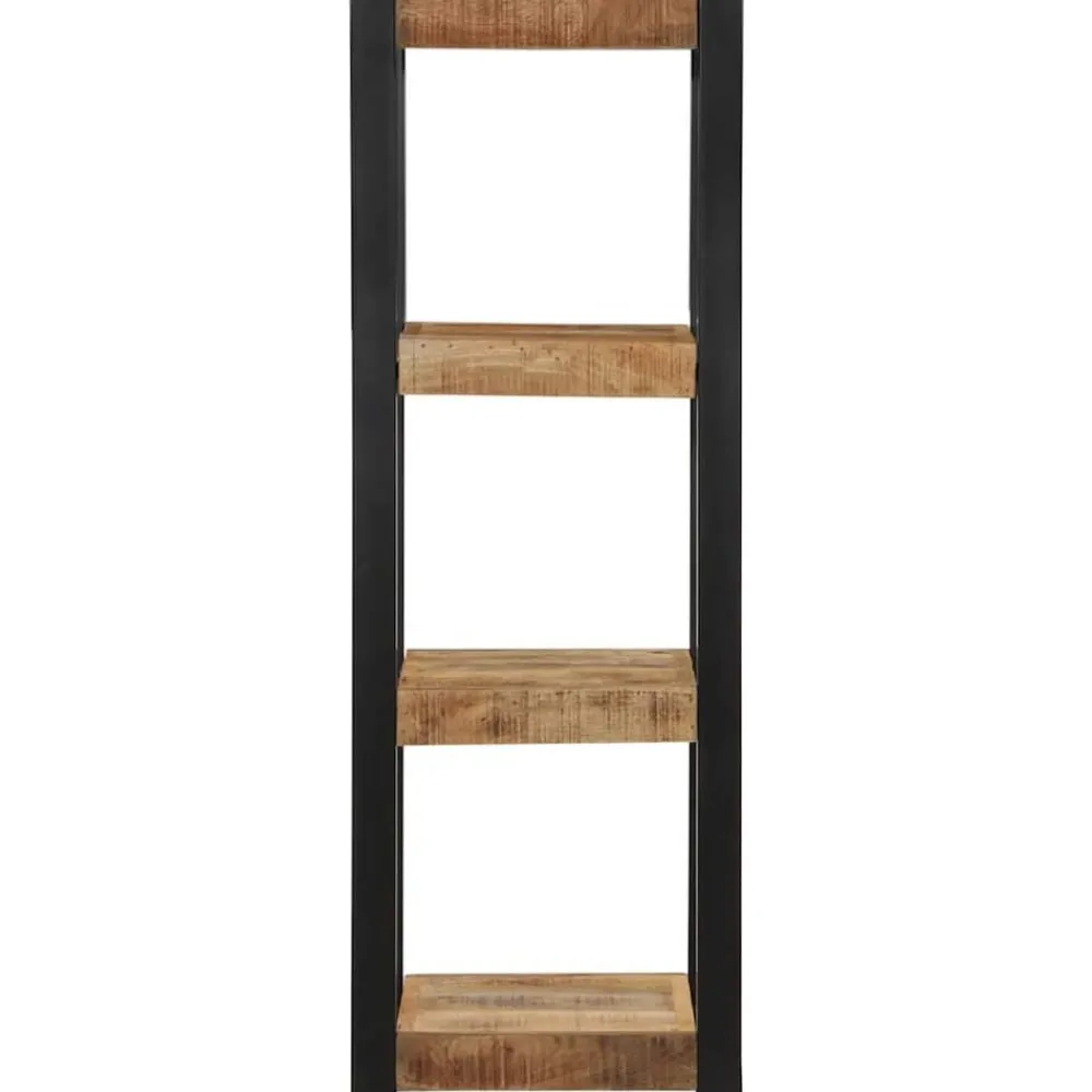 Wandschap 35x35x100 cm massief ruw mangohout>vidaXL New