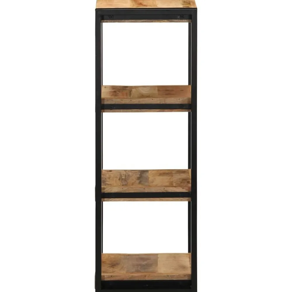 Wandschap 35x35x100 cm massief ruw mangohout>vidaXL New