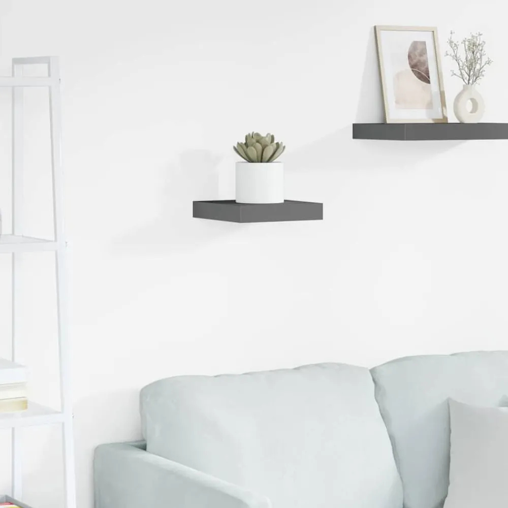 Boekenkasten & Wandplanken*vidaXL Wandschap zwevend 23x23,5x3,8 cm MDF Hoogglans grijs