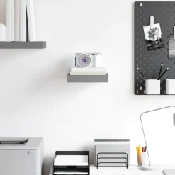 Boekenkasten & Wandplanken*vidaXL Wandschap zwevend 23x23,5x3,8 cm MDF Hoogglans grijs
