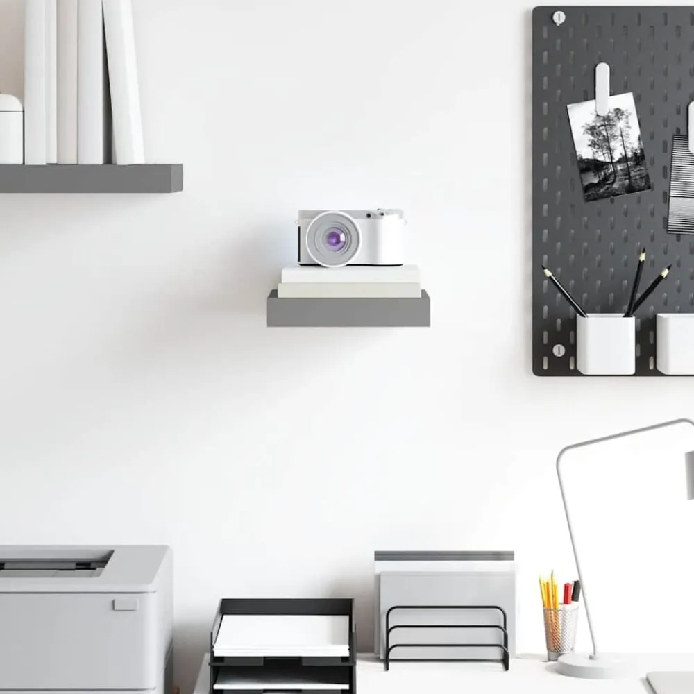 Boekenkasten & Wandplanken*vidaXL Wandschap zwevend 23x23,5x3,8 cm MDF Hoogglans grijs