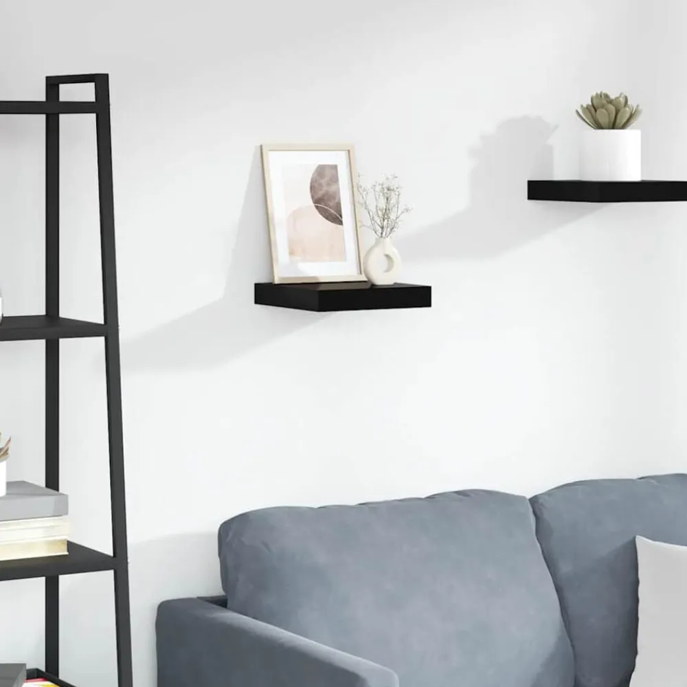 Boekenkasten & Wandplanken*vidaXL Wandschap zwevend 23x23,5x3,8 cm MDF Hoogglans zwart