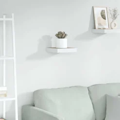 Wandschap zwevend 23x23,5x3,8 cm MDF eikenkleurig en wit>vidaXL Online