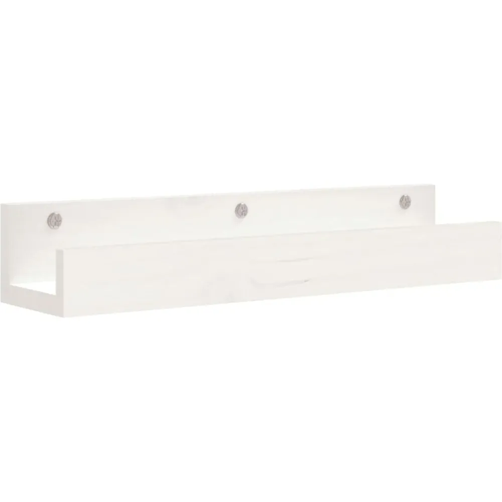 Boekenkasten & Wandplanken*vidaXL Wandschappen 2 st 50x12x9 cm massief grenenhout Wit