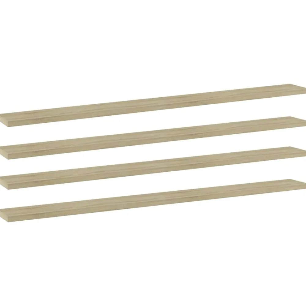 Boekenkasten & Wandplanken*vidaXL Wandschappen 4 st 100x10x1,5 cm spaanplaat kleurig Sonoma eiken