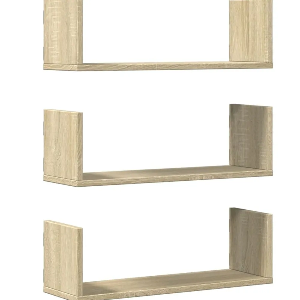 Boekenkasten & Wandplanken*vidaXL Wandschappen 3 st 58x18x18 cm spaanplaat kleurig Sonoma eiken