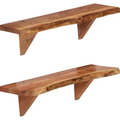Wandschappen 2 st 60x20x18 cm massief acaciahout>vidaXL Clearance