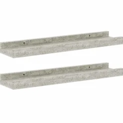 Boekenkasten & Wandplanken*vidaXL Wandschappen 2 st 40x9x3 cm Betongrijs