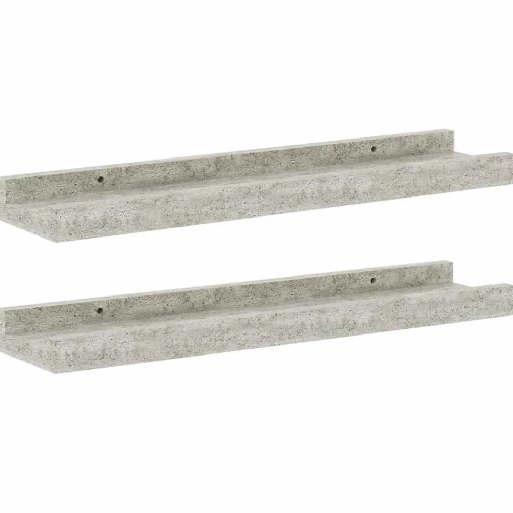 Boekenkasten & Wandplanken*vidaXL Wandschappen 2 st 40x9x3 cm Betongrijs