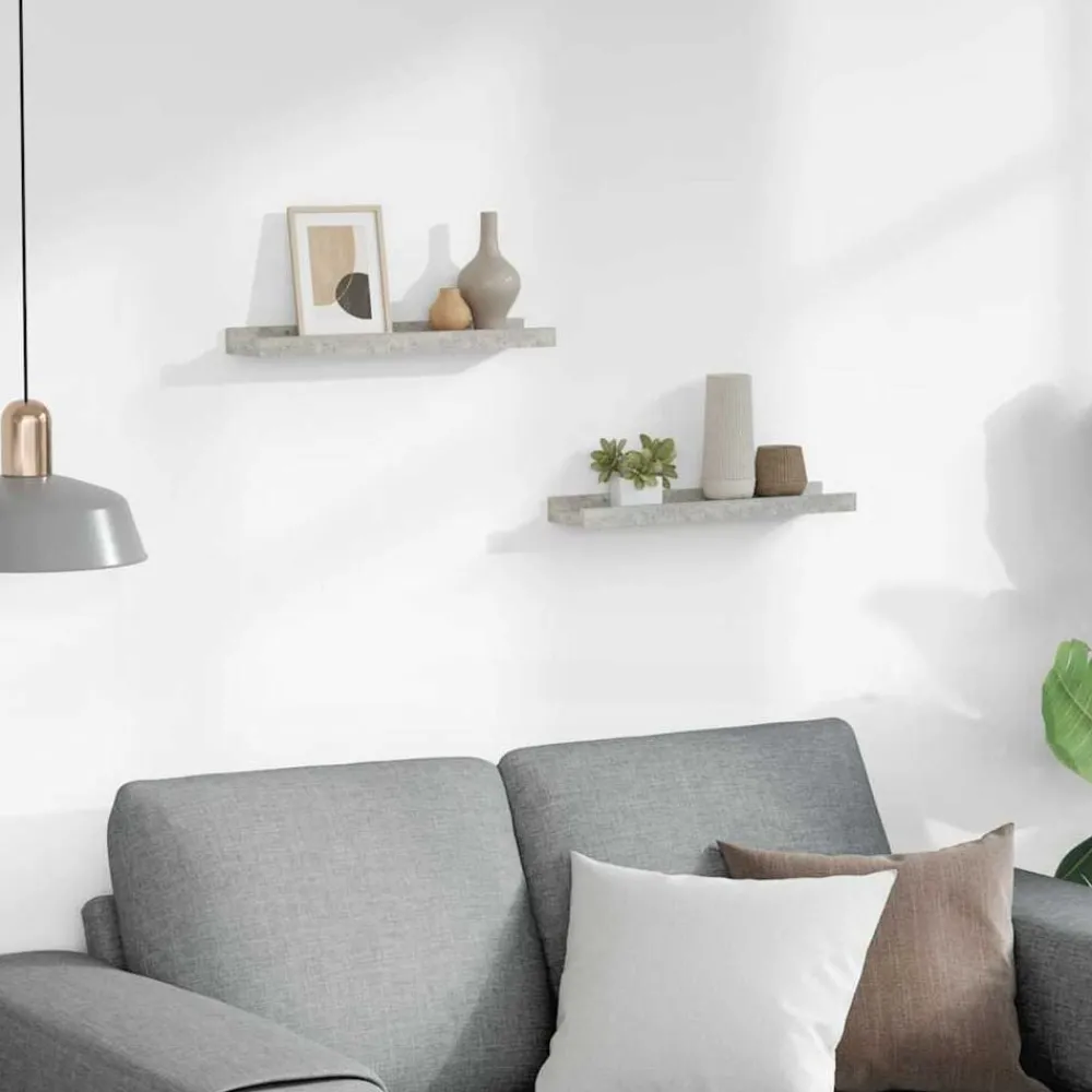 Boekenkasten & Wandplanken*vidaXL Wandschappen 2 st 40x9x3 cm Betongrijs