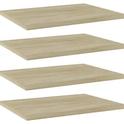Boekenkasten & Wandplanken*vidaXL Wandschappen 4 st 40x30x1,5 cm bewerkt hout kleurig Sonoma eiken