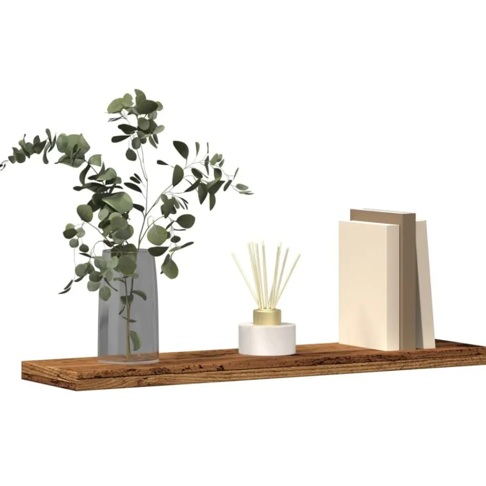 Wandschappen 4 st 40x10x1,5 cm bewerkt hout kleurig>vidaXL
