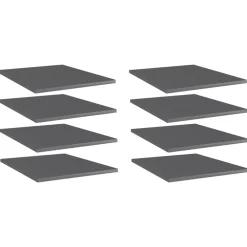Boekenkasten & Wandplanken*vidaXL Wandschappen 8 st 40x50x1,5 cm bewerkt hout Hoogglans grijs