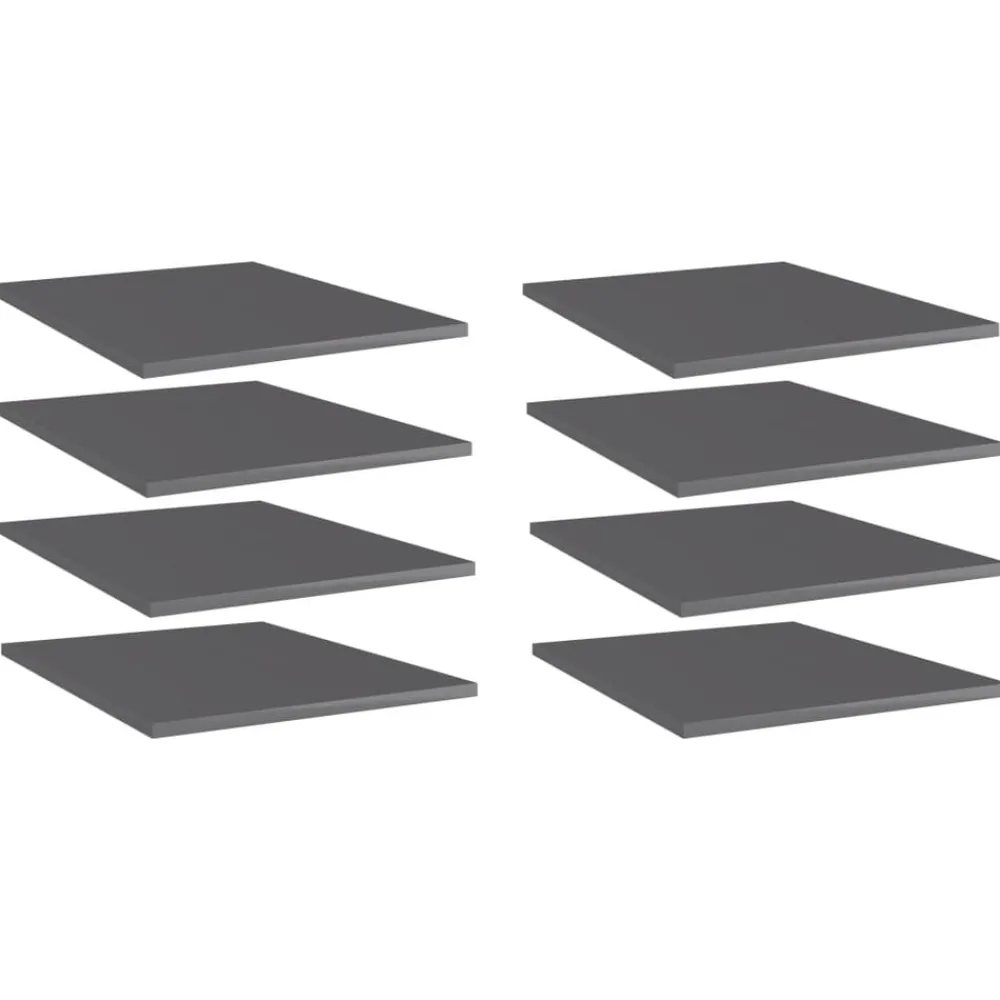 Boekenkasten & Wandplanken*vidaXL Wandschappen 8 st 40x50x1,5 cm bewerkt hout Hoogglans grijs