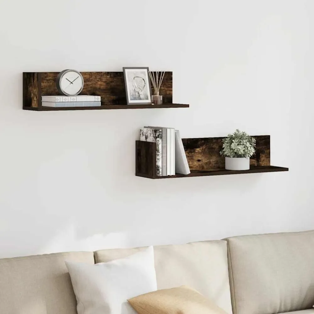 Wandschappen 2 st 75x16,5x16,5 cm bewerkt hout>vidaXL