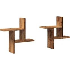 Wandschappen 2 st 38x12x38 cm bewerkt hout kleurig>vidaXL Online
