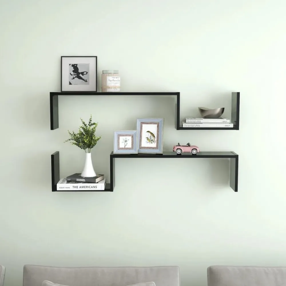 Wandschappen 2 st 100x15x20 cm bewerkt hout>vidaXL
