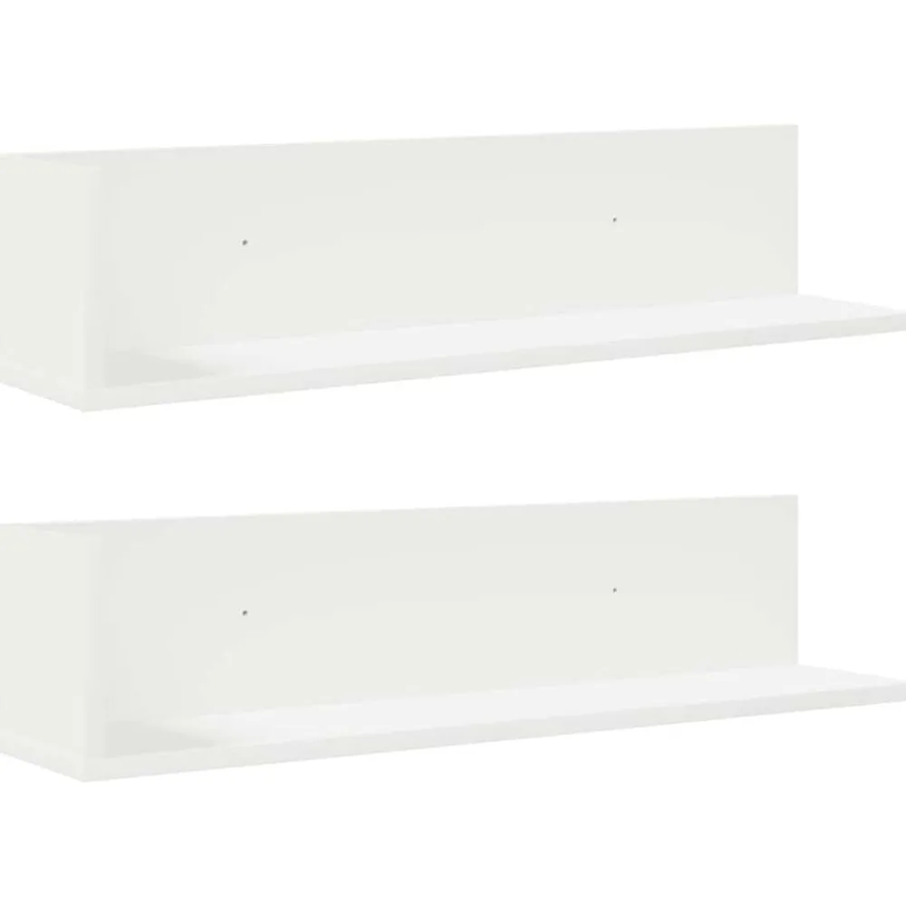 Boekenkasten & Wandplanken*vidaXL Wandschappen 2 st 75x16,5x16,5 cm bewerkt hout Wit