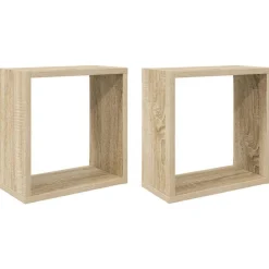 Boekenkasten & Wandplanken*vidaXL Wandschappen kubus 2 st 30x15x30 cm kleurig Sonoma eiken