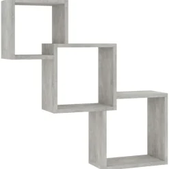 Boekenkasten & Wandplanken*vidaXL Wandschappen kubus 68x15x68 cm bewerkt hout Betongrijs