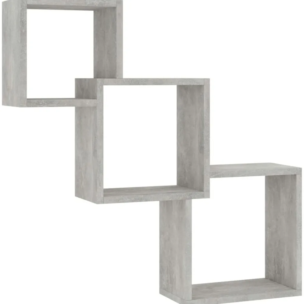 Boekenkasten & Wandplanken*vidaXL Wandschappen kubus 68x15x68 cm bewerkt hout Betongrijs