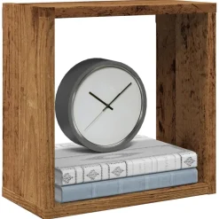Wandschappen kubus 2 st 30x15x30cm bewerkt hout kleurig>vidaXL