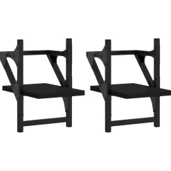 Wandschappen met stangen 2 st 20x25x30 cm>vidaXL Outlet