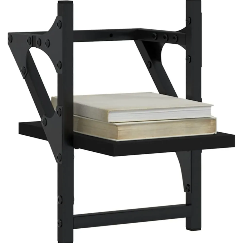 Wandschappen met stangen 2 st 20x25x30 cm>vidaXL Outlet