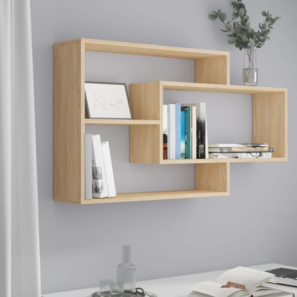 Boekenkasten & Wandplanken*vidaXL Wandschappen 104x20x58,5 cm bewerkt hout kleurig Sonoma eiken