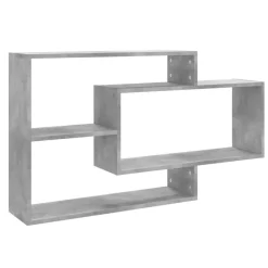 Boekenkasten & Wandplanken*vidaXL Wandschappen 104x20x58,5 cm bewerkt hout Betongrijs