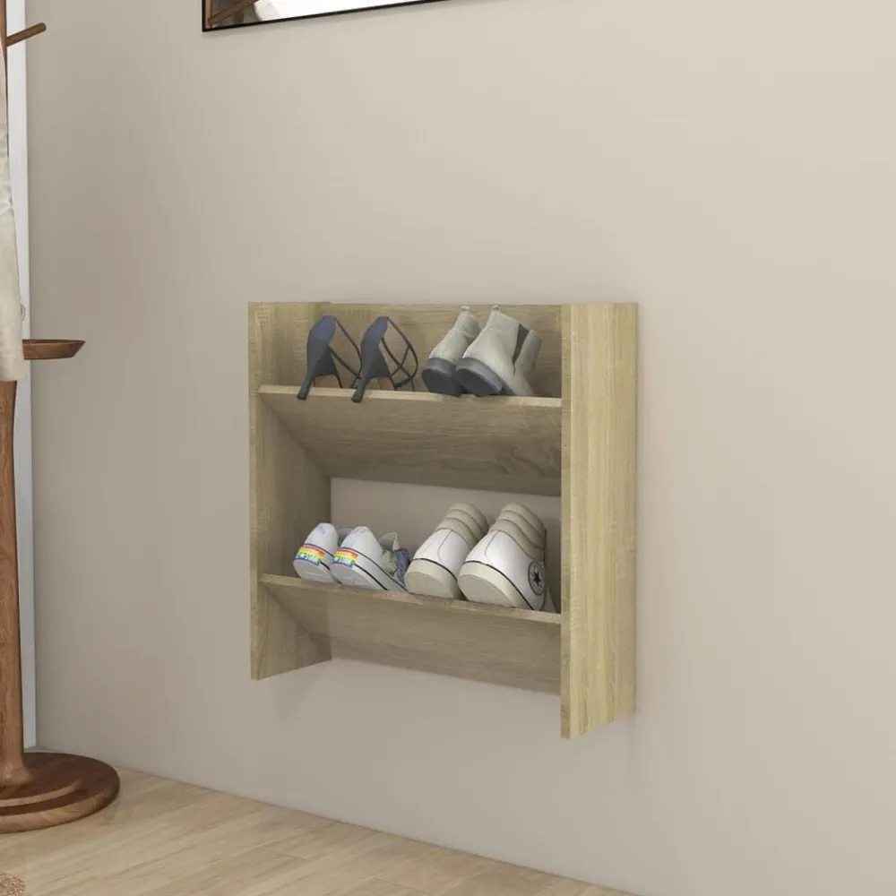 Huishoudelijke Benodigdheden*vidaXL Wandschoenenkast 60x18x60 cm spaanplaat kleurig Sonoma eiken