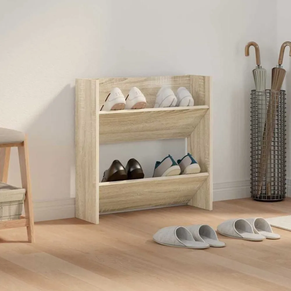 Huishoudelijke Benodigdheden*vidaXL Wandschoenenkast 60x18x60 cm spaanplaat kleurig Sonoma eiken