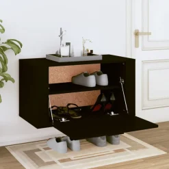 Huishoudelijke Benodigdheden*vidaXL Wandschoenenkast 70x35x38 cm bewerkt hout Zwart
