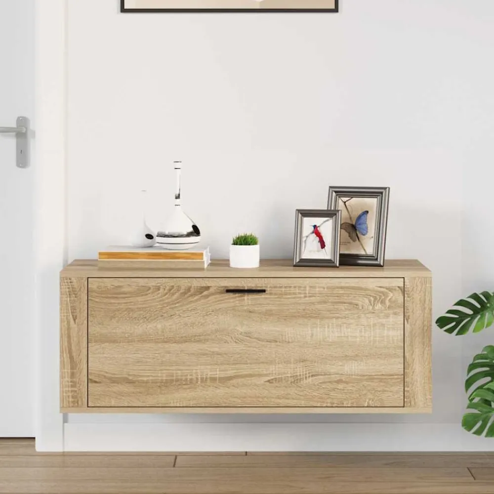 Huishoudelijke Benodigdheden*vidaXL Wandschoenenkast 100x35x38 cm bewerkt hout Sonoma eiken