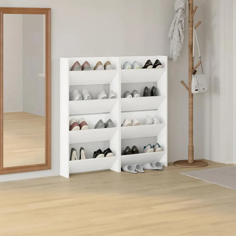 Wandschoenenkasten 4 st 60x18x60 cm bewerkt hout>vidaXL Online