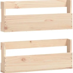 Huishoudelijke Benodigdheden*vidaXL Wandschoenenrekken 2 st 59x9x23 cm massief grenenhout Naturel