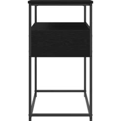Tafels*vidaXL Wandtafel met lade 75 x 40 x 75 cm Bewerkt hout Zwart eiken