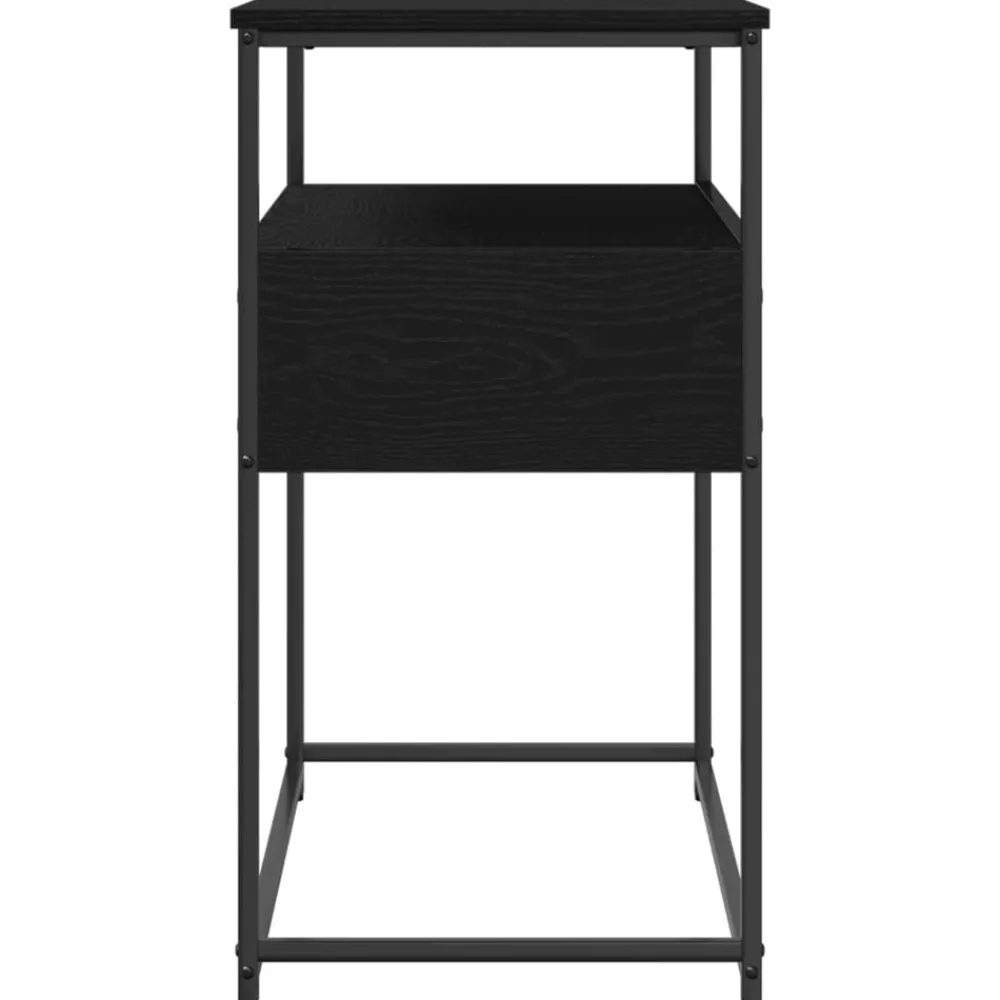 Tafels*vidaXL Wandtafel met lade 75 x 40 x 75 cm Bewerkt hout Zwart eiken