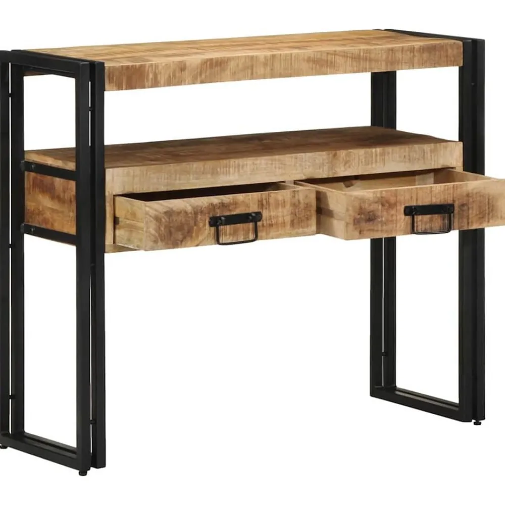 Tafels*vidaXL Wandtafel met lade Bruin 90 x 33 x 75 cm Massief Mango Hout