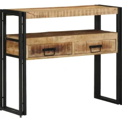 Tafels*vidaXL Wandtafel met lade Bruin 90 x 33 x 75 cm Massief Mango Hout