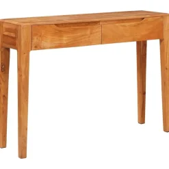 Wandtafel met lade Bruin 110 x 30 x 80 cm Massief Acaciahout>vidaXL