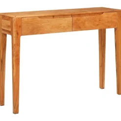 Wandtafel met lade Bruin 110 x 30 x 80 cm Massief Acaciahout><noscript><img width=