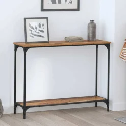 Wandtafel met plank 101 x 30.5 x 75 cm Bewerkt hout>vidaXL Outlet