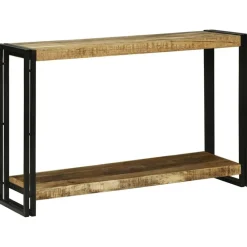 Wandtafel met plank Bruin 120 x 33 x 75 cm Massief Mango Hout>vidaXL Best