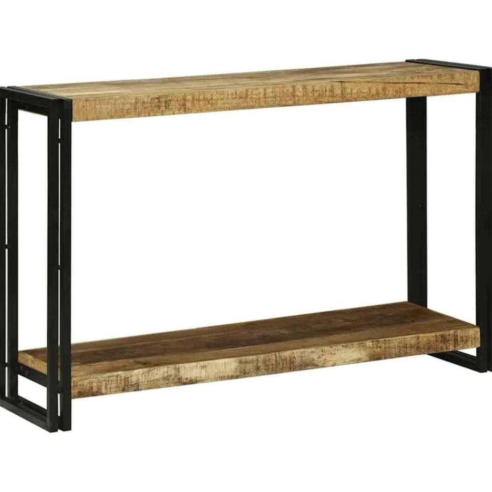 Wandtafel met plank Bruin 120 x 33 x 75 cm Massief Mango Hout>vidaXL Best