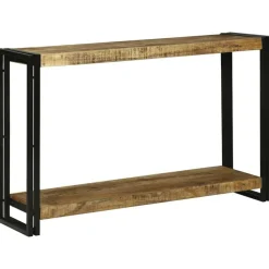 Wandtafel met plank Bruin 120 x 33 x 75 cm Massief Mango Hout>vidaXL Best