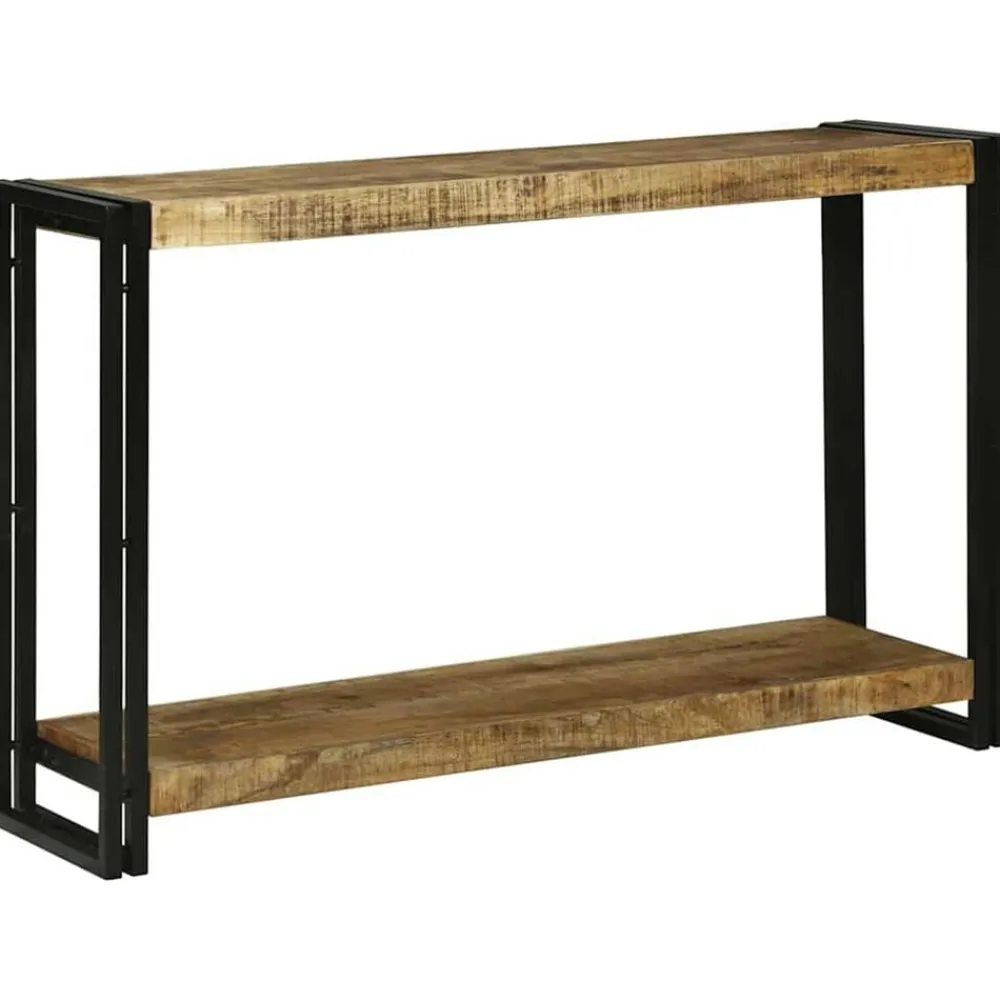 Wandtafel met plank Bruin 120 x 33 x 75 cm Massief Mango Hout>vidaXL Best
