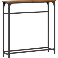 Tafels*vidaXL Wandtafel met plank Oudhout 75 x 19,5 x 75 cm Bewerkt hout Oud hout