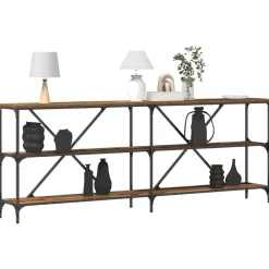 Wandtafel met plank Oudhout 200 x 30 x 75 cm Bewerkt hout><noscript><img width=