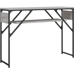 Tafels*vidaXL Wandtafel met schap 105x30x75 cm bewerkt hout Grijs sonoma